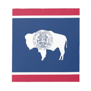 Notepad mit der Flagge des Wyoming-Staat Notizblock