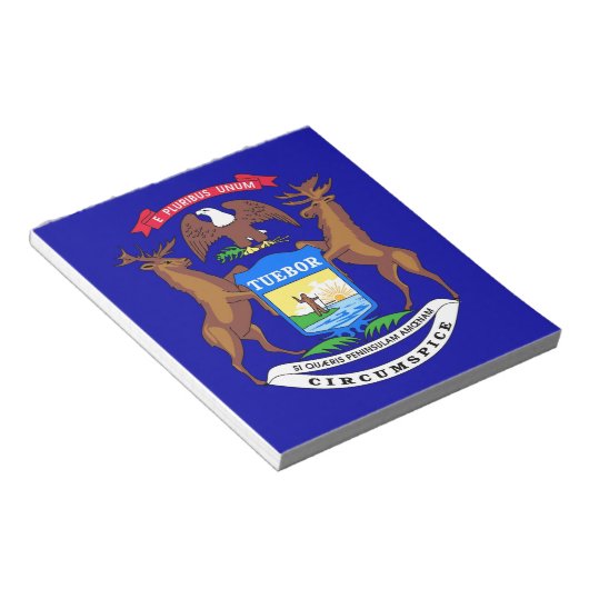 Notepad mit der Flagge eines Michigan-Staat Notizblock (angewinkelt)