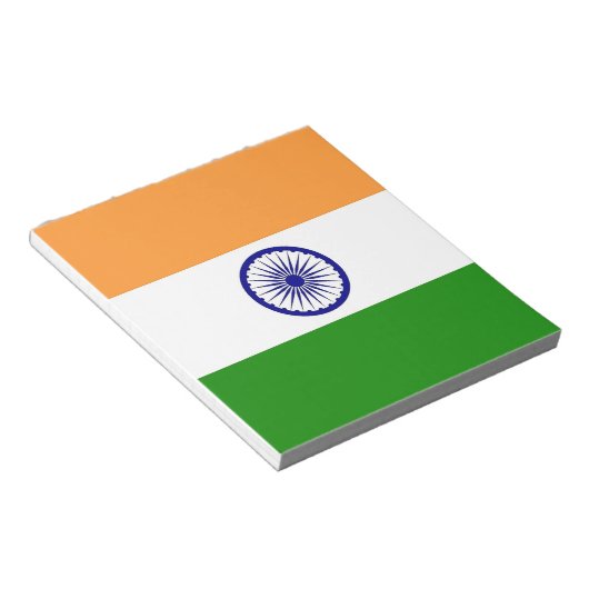 Notepad mit der Flagge Indiens Notizblock (angewinkelt)
