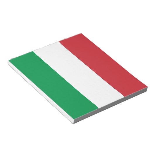 Notepad mit der Flagge Italiens Notizblock (angewinkelt)