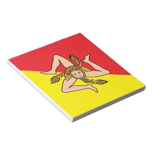 Notepad mit der Flagge Siziliens, Italien Notizblock (angewinkelt)