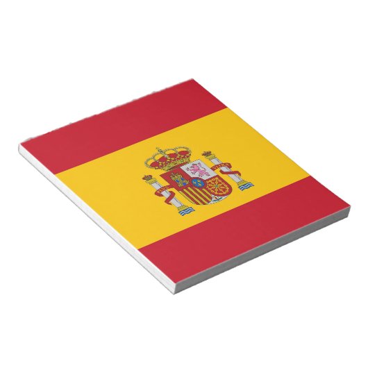 Notepad mit der Flagge Spaniens Notizblock (angewinkelt)