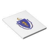 Notepad mit der Flagge von Massachusetts Staat Notizblock (angewinkelt)