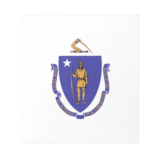 Notepad mit der Flagge von Massachusetts Staat Notizblock (Vorderseite)