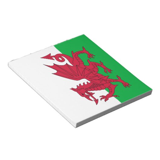 Notepad mit Flagge von Wales Notizblock (angewinkelt)