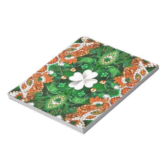 Notepad mit irischen Farben Modernes Design Notizblock (Rotiert)