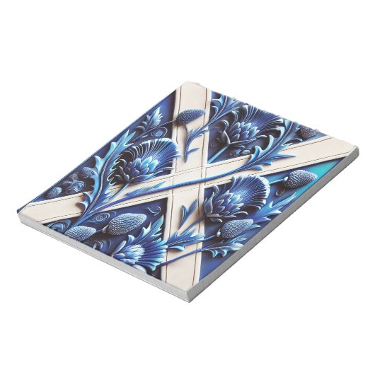Notepad mit schottischen Thistles Modernes Design Notizblock (Rotiert)
