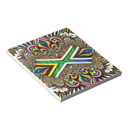 Notepad mit südafrikanischen Farben Modernes Desig Notizblock (angewinkelt)