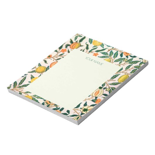 NOTEPAD MIT WILLIAM MORRIS YELLOW POMEGRANATES NOTIZBLOCK (Rotiert)