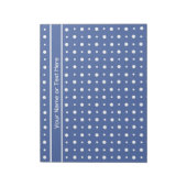 Notepad oder Jotter, Dunkelblau mit weißen Polka-P Notizblock (Rotiert)