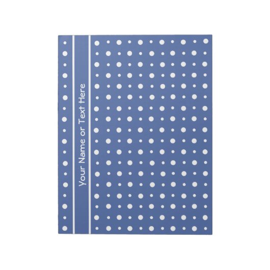 Notepad oder Jotter, Dunkelblau mit weißen Polka-P Notizblock (Rotiert)