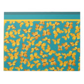 Notepad oder Jotter, Goldene Schmetterlinge auf Aq Notizblock (Vorderseite)