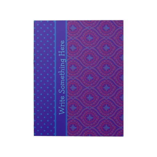 Notepad oder Jotter, Lila und blaue Ogees, Polkas Notizblock (Rotiert)
