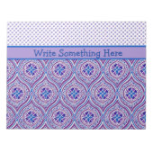 Notepad oder Jotter, Lila, Weiße Ogees, Polkas Notizblock (Vorderseite)