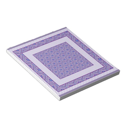 Notepad oder Jotter, Mauve und White Ogees, Polkas Notizblock (angewinkelt)