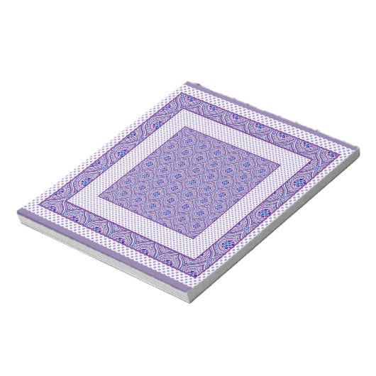 Notepad oder Jotter, Mauve und White Ogees, Polkas Notizblock (Rotiert)
