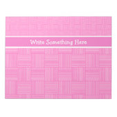 Notepad oder Jotter to Personalize: Rosa Weiß Notizblock (Vorderseite)