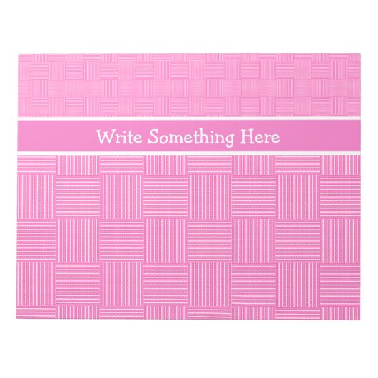 Notepad oder Jotter to Personalize: Rosa Weiß Notizblock (Vorderseite)