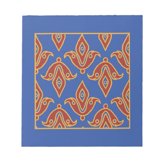 Notepad, Red, Blue, Gold Fleur de Lys Muster Notizblock (Vorderseite)