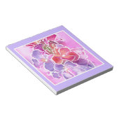Notepad, Rosa, Mauve, Blaue Blumen Notizblock (angewinkelt)