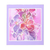 Notepad, Rosa, Mauve, Blaue Blumen Notizblock (Vorderseite)