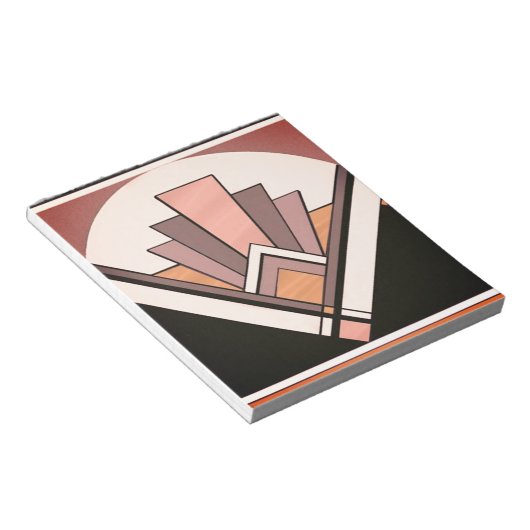 Notepad - Sangria Art Deco Fan Design Notizblock (angewinkelt)