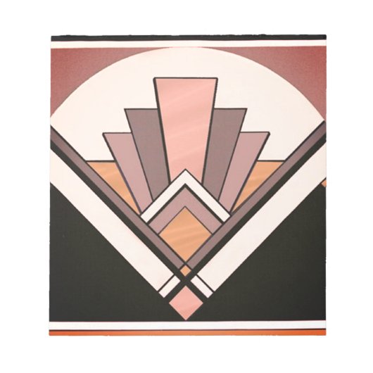 Notepad - Sangria Art Deco Fan Design Notizblock (Vorderseite)