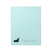 Notepad - Siegel mit Name auf blau Notizblock (Rotiert)