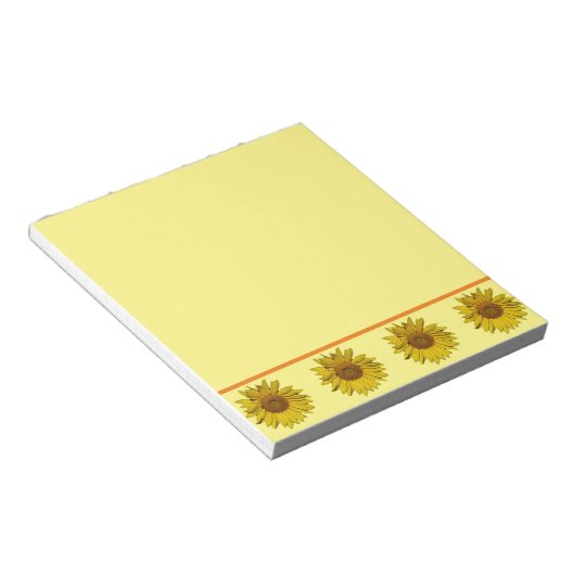 Notepad - Sonnenblumen-Grenze Notizblock (angewinkelt)