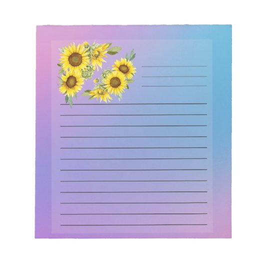 NotePad Sonnenblumen Notizblock (Vorderseite)