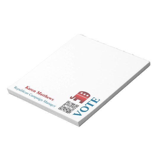 Notepad Template Elephant Republikanisch Notizblock (Rotiert)