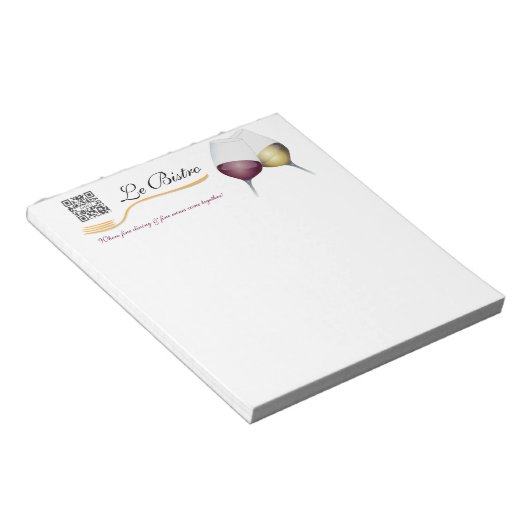 Notepad Template Fine French Cuisine Notizblock (angewinkelt)