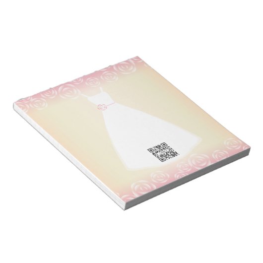 Notepad Template Wedding Dress Notizblock (angewinkelt)