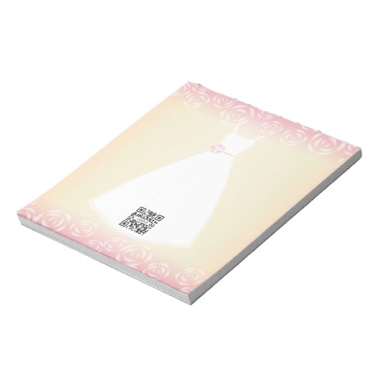 Notepad Template Wedding Dress Notizblock (Rotiert)