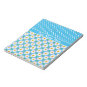 Notepad to Personalize: Polkas, Daisies on Blue Notizblock (Rotiert)