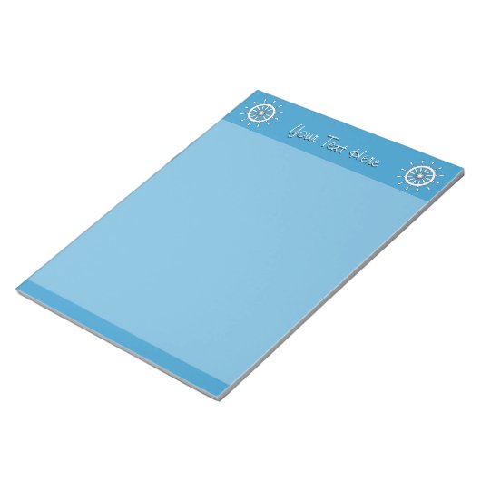 Notepad - Weißer Helm mit Text Notizblock (angewinkelt)