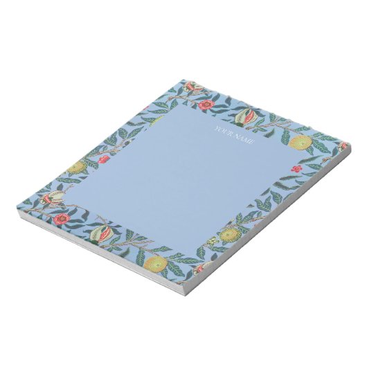 NOTEPAD : WILLIAM MORRIS : "BLAUE POMEGRANATES" NOTIZBLOCK (Rotiert)