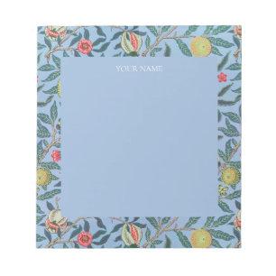 NOTEPAD : WILLIAM MORRIS : "BLAUE POMEGRANATES" NOTIZBLOCK