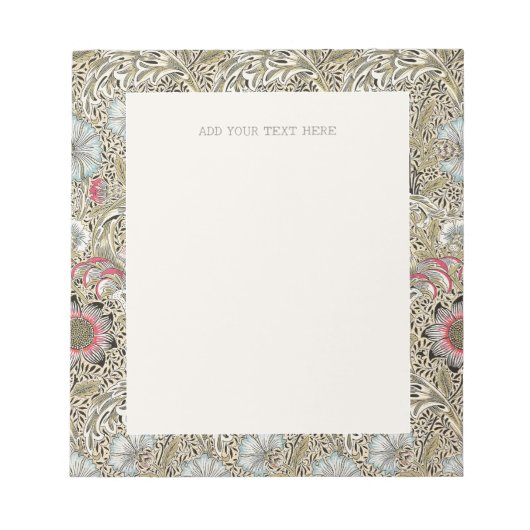 NOTEPAD : WILLIAM MORRIS : CORNCOCKLE NOTIZBLOCK (Vorderseite)