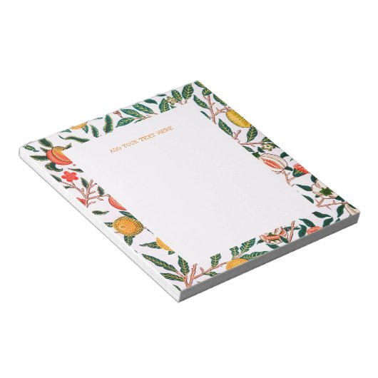 NOTEPAD: WILLIAM MORRIS : POMEGRANATE NOTIZBLOCK (angewinkelt)