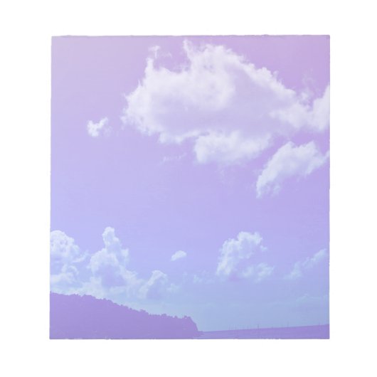 Notepad Wolken Berge Lila Landschaft Notizblock (Vorderseite)