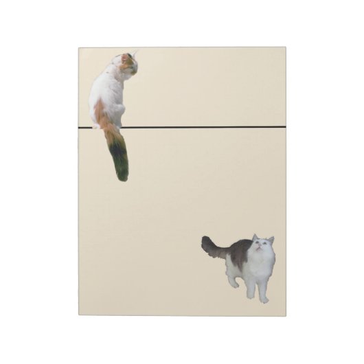 Notepad - Zwei Katzen und eine Zeile Notizblock (Rotiert)