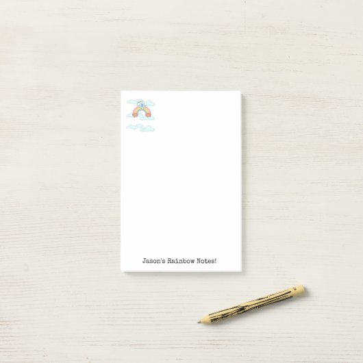 Notes Blue Elephant Clouds Post-it Klebezettel (Auf Schreibtisch)