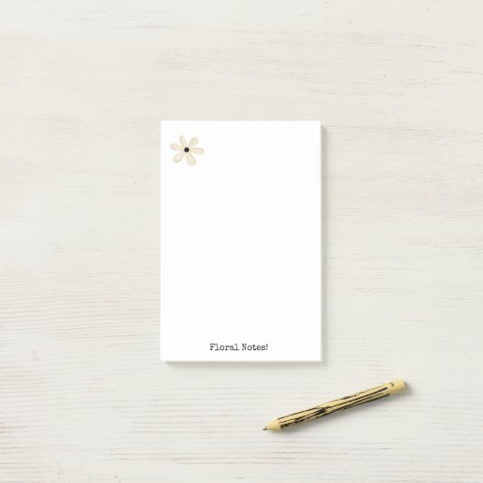 Notes Floral Beige Post-it Klebezettel (Auf Schreibtisch)