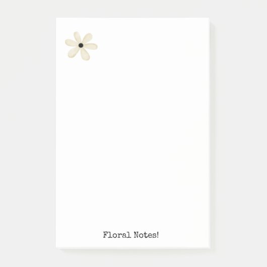 Notes Floral Beige Post-it Klebezettel (Vorderseite)