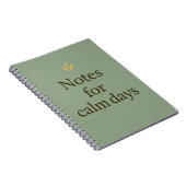 Notes for Calm Days – Minimalist Green Notebook Notizblock (Rechte Seite)