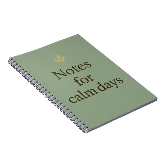 Notes for Calm Days – Minimalist Green Notebook Notizblock (Rechte Seite)