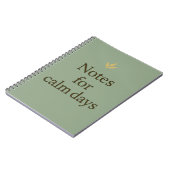 Notes for Calm Days – Minimalist Green Notebook Notizblock (Linke Seite)