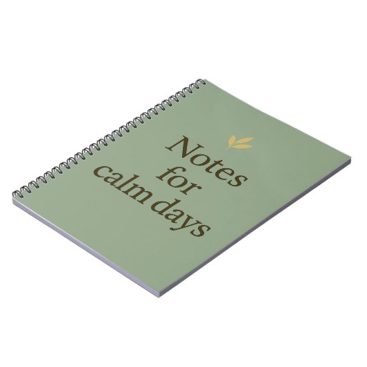 Notes for Calm Days – Minimalist Green Notebook Notizblock (Linke Seite)