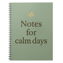 Notes for Calm Days – Minimalist Green Notebook Notizblock
